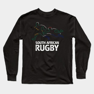 South African Rugby with South Africa Flag Colors Long Sleeve T-Shirt